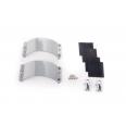 2x Clamcleat CL244/S5 Ash Grey Strap, 4x  Screws, 4x Rubber